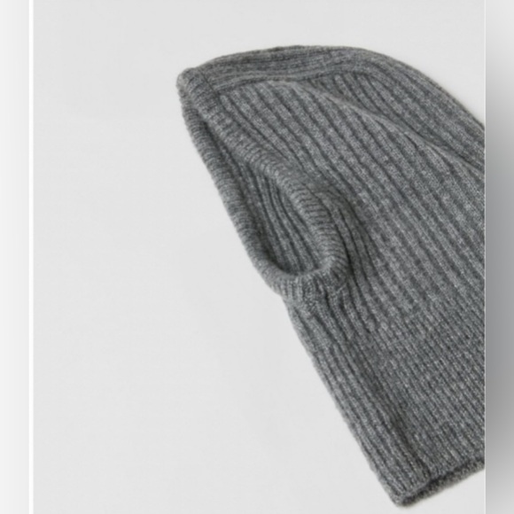 Zara Gray Ribbed Knit Balaclava- NWT - Picture 2 of 4